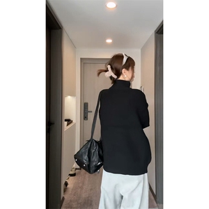 重磅秋冬北极绒双拉链毛衣开衫美式复古休闲慵懒风宽松针织衫外套图片
