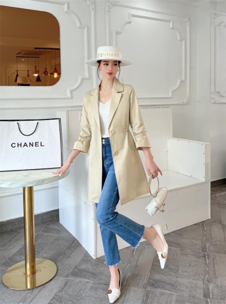 单层风衣，女装风衣，英利伊人