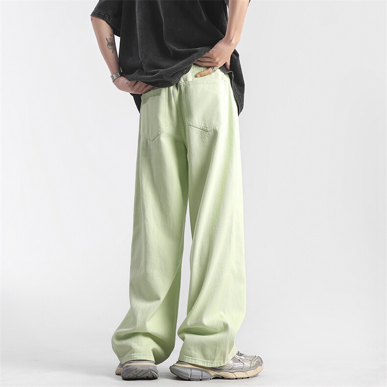 现货高品质夏季多巴胺宽松直筒牛仔裤715-6-BK820特P50(控78），男装牛仔裤，星座715-6