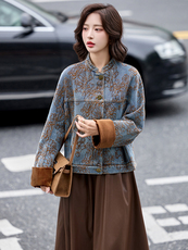 复古刺绣牛仔外套女2025年春秋新款设计感小个子百搭短款上衣，女装短外套，玖莱伊