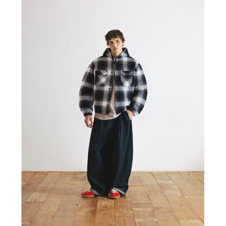 新款复古连帽格子棉衣newvintage宽松棉服外套男女慵懒风，男装棉衣，星座112A