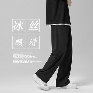 冰丝2022百搭春款直筒宽松休闲裤卫裤运动裤  2028-特批22图片