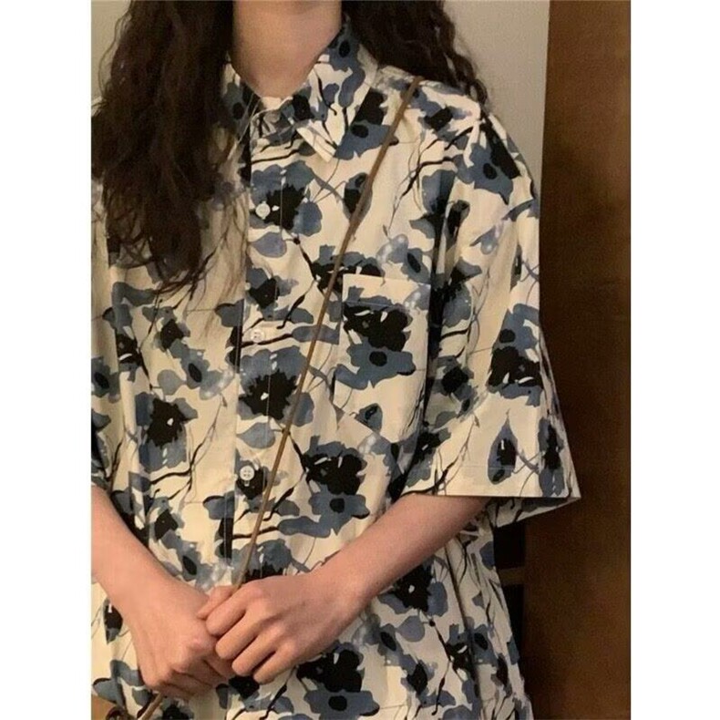 D5202-P38夏威夷花衬衫夏季薄款潮牌潮流上衣-网图现货,男装衬衫,星座603-2