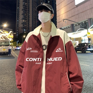 秋新户外登山服休闲连帽潮帅冲锋衣男夹克外套F6401 P80控98图片