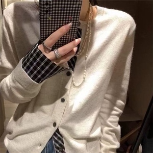 2025年秋季新款百搭女士短款假两件衬衫袖