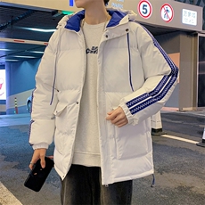 港风潮牌新款织带连帽棉服潮流保暖棉衣M086-P95控139，男装棉衣，星座717