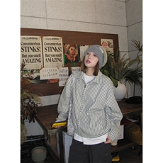 美式复古蓝色条纹外套男冷淡系高级感秋季cleanfit痞帅夹克JK841，男装夹克，星座1116A（原606A-3）