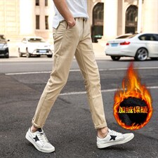 加绒裤男修身小脚2022秋冬款男士直筒休闲长裤子/加绒，女装休闲裤，星座509