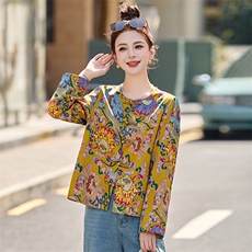 新中式改良国风女装小个子短款独特漂亮初春外套唐装盘扣上衣开衫，女装短外套，布芭啦
