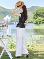 2026年夏季时尚V领黑糖奶波点套装，女装套装/套裙，贵人树