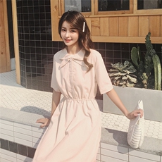 2021夏装新款森女杏色衬衫裙8148A-Q530，女装连衣裙，金十上