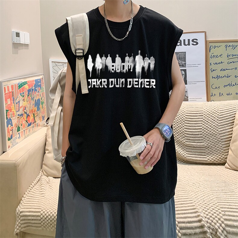 量大优供视频得物直播品质220克夏季纯棉背心无袖T恤WB110,男装T恤,电商A486