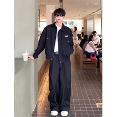 简约新款日系原宿时尚百搭ins文艺美式哈灵顿刺绣休闲外套潮流，女装短外套，星座506A