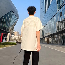 万针全刺绣工艺抖音得物高品质260克重磅纯棉双纱美式高街短袖T恤，男装T恤，电商A486