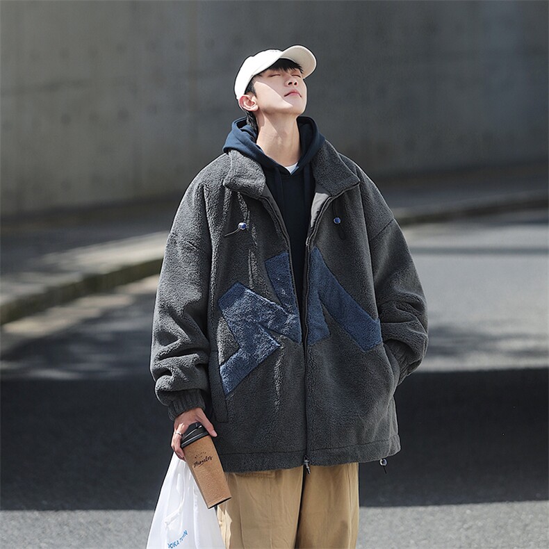 中性风立领羊羔绒棉服冬季cityboy加厚棉衣男女同款M8865-P100,男装棉衣,星座717