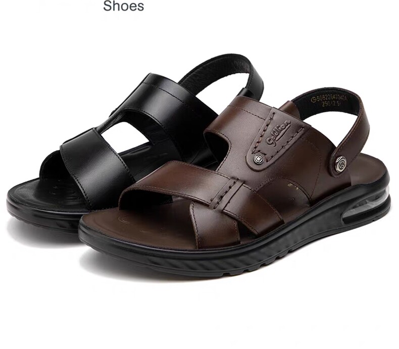 男鞋2025夏季新款休闲男士凉鞋真皮两用拖鞋外穿沙滩鞋潮流，男鞋拖鞋，泰合衣坊