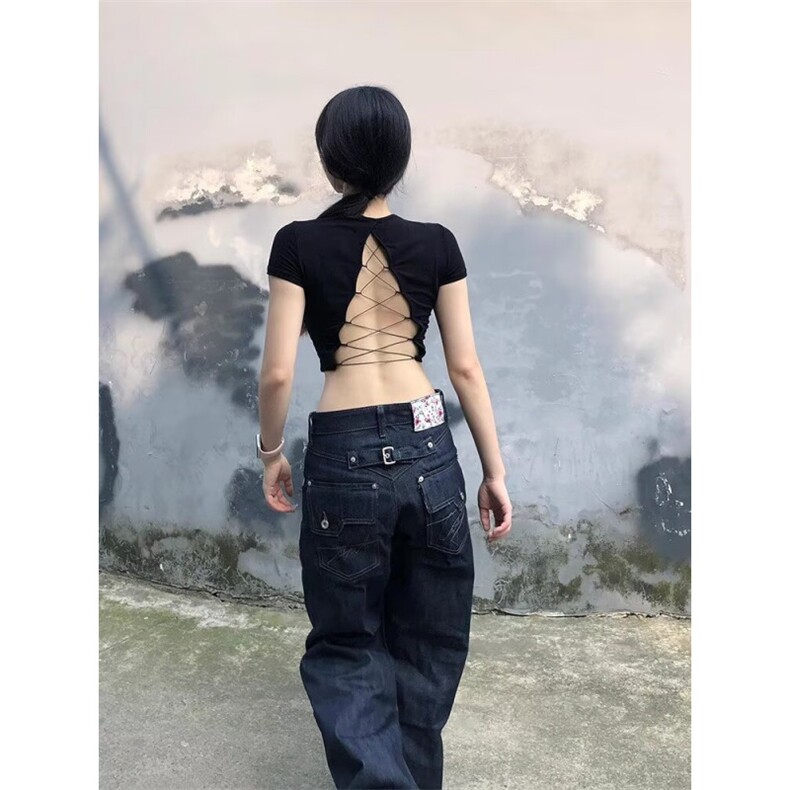 拼接牛仔裤男秋季新款大码胖mm高腰宽松显瘦阔腿长裤NZB3178,男装牛仔裤,星座516A