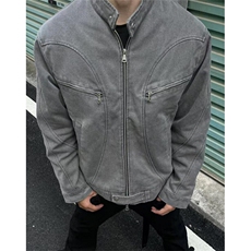 复古底特律短款工装外套男款潮牌设计感小众机车夹克JK8806，男装夹克，星座1116A（原606A-3）