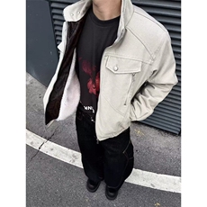 座山蟒蛇年限定美式复古重磅工装夹克男女宽松外套潮牌JS8219，男装夹克，星座1116A-1（原606A）