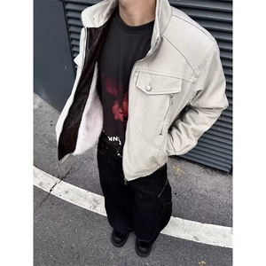 座山蟒蛇年限定美式复古重磅工装夹克男女宽松外套潮牌 JS8219图片