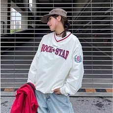 W10356-P50网图现货美式高街球服卫衣街头嘻哈宽松套头长袖上衣，男装卫衣，星座1608