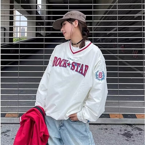 W10356-P50 网图现货 美式高街球服卫衣街头嘻哈宽松套头长袖上衣图片