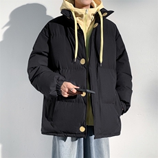 冬季青少年连帽假两件外套加绒加厚休闲简约棉衣棉服5303-P85，男装棉衣，电商B306