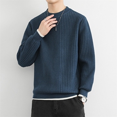 圆领扭花针织毛衣慵懒风麻花毛线衣服男打底针织衫MY9827P70，男装T恤，星座914