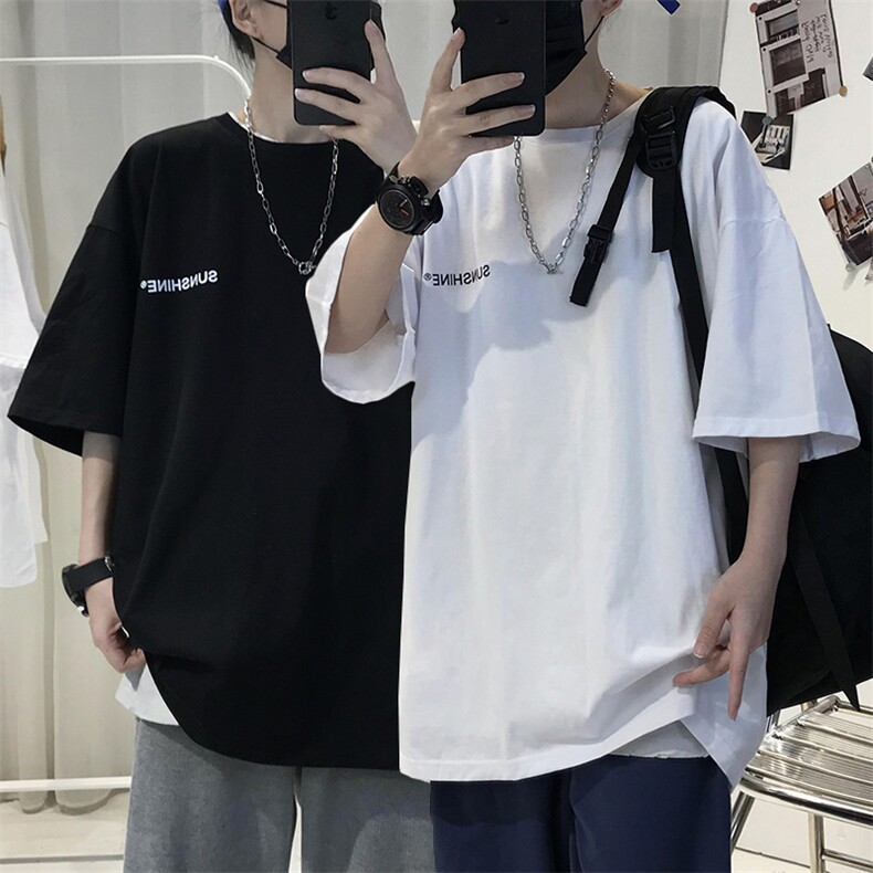 XZ115A-T06 200克纯棉男女字母印花大码S-5XL 10色T恤衫圆领半袖图片