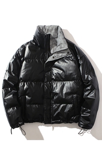 日系 白底 90白鸭绒连帽短款羽绒服面包服男028/P340(控399）图片
