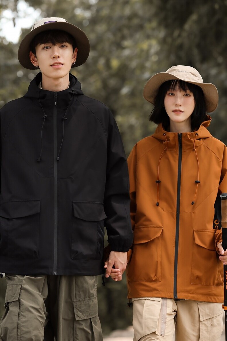 2025春季户外连帽冲锋衣三防情侣登山服夹克男山系外套JK2381-P40,男装夹克,星座1402-1
