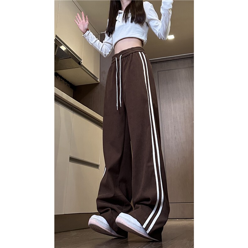 抖音品质秋季新款潮流条纹灯芯绒宽松休闲裤B315-K822-特p35控68,男装休闲裤,电商B315