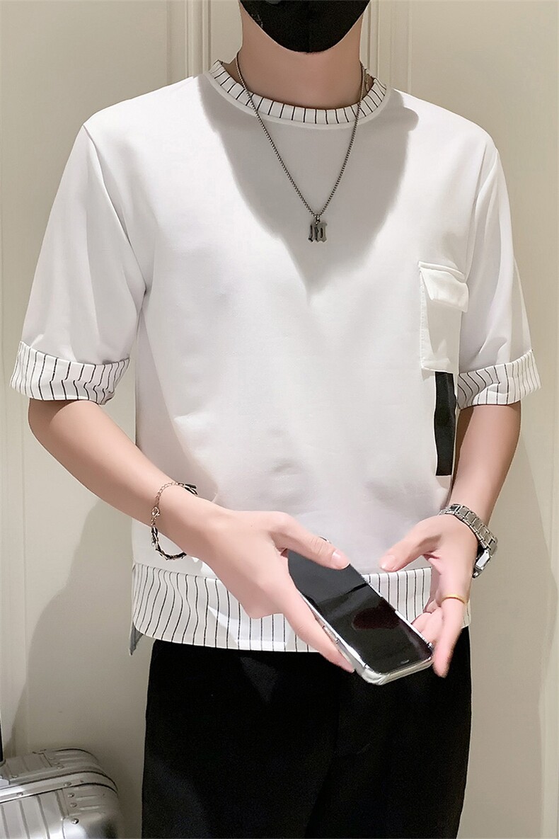 社会小伙夏季t男潮流五分袖短袖t恤数据款上衣A210-A116-P40控58,男装T恤,星座210-3