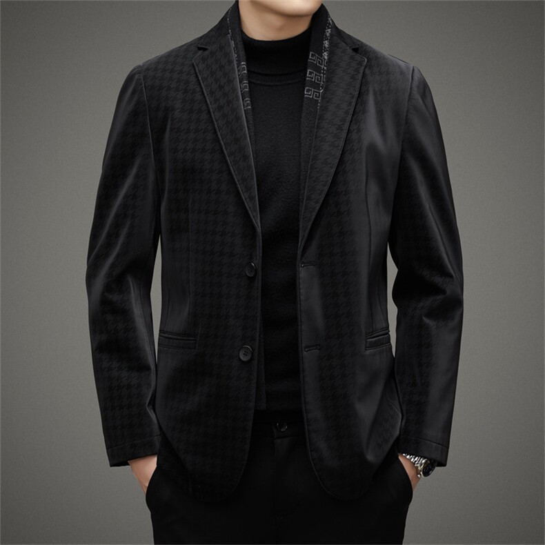 BH2296钱塘2020-2中年男士时尚休闲商务冬季厚款羽绒西服P220,男装西服,钱塘207-2
