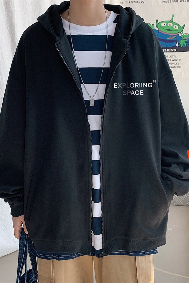 KS21244-P38NASA连帽开衫卫衣男运动外套大码班服,男装卫衣,电商A040