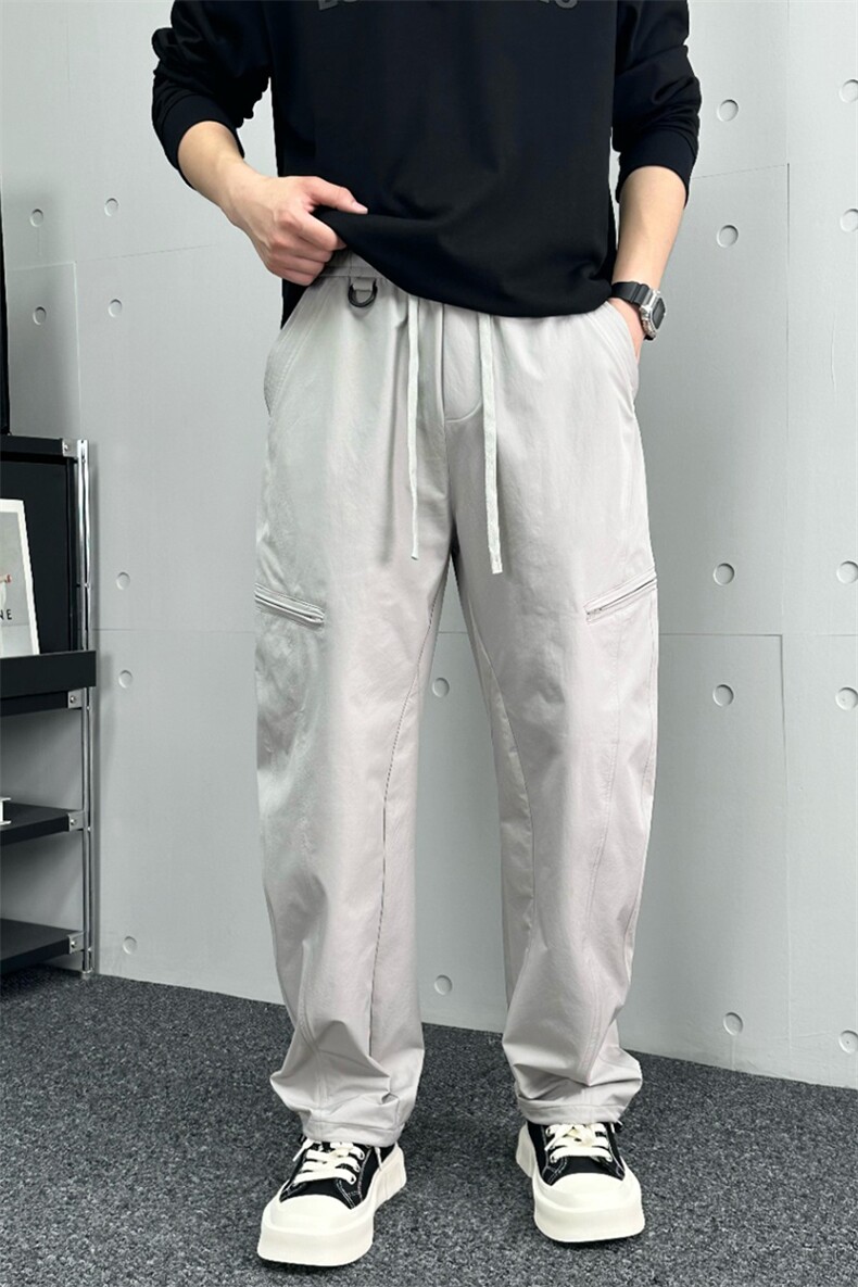 速干双拉链工装长裤男纯色百搭直筒休闲裤A329-K8708-P68,男装工装外套,电商A329