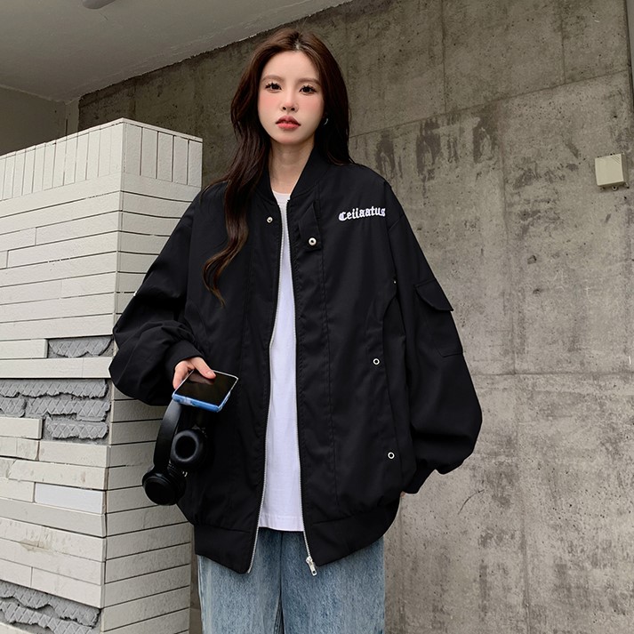 A098-P88 复古设计感棒球服秋季ins美式街头宽松百搭夹克外套图片