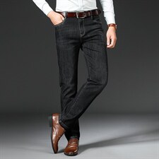 牛仔裤2023年春秋季男款纯色宽松直筒印花休闲商务裤子男青年，男装牛仔裤，电商B212（原钱塘6029）