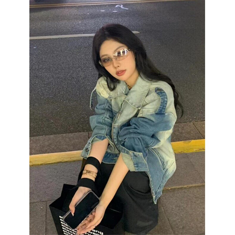 美式高街水洗做旧拉链牛仔外套春秋高级感韩系夹克潮牌JK2066,男装夹克,星座1116A（原606A-3）