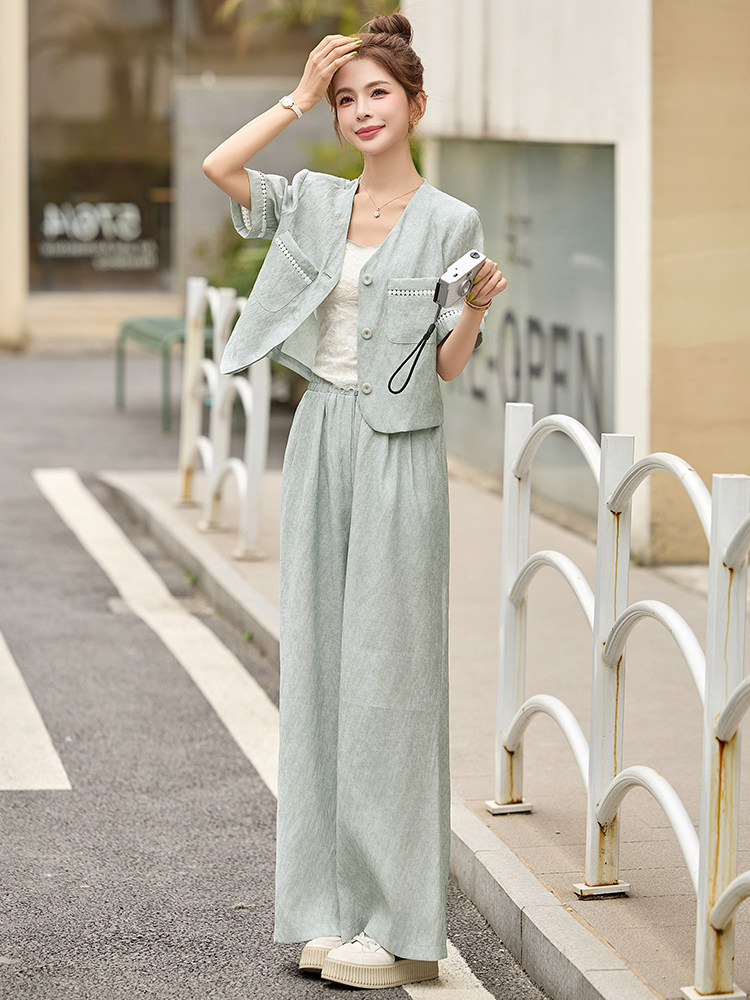 小香风套装女2025新款韩系夏日高级感穿搭洋气显瘦气质减龄两件套,女装套装/套裙,依如秀(原杭风阁)