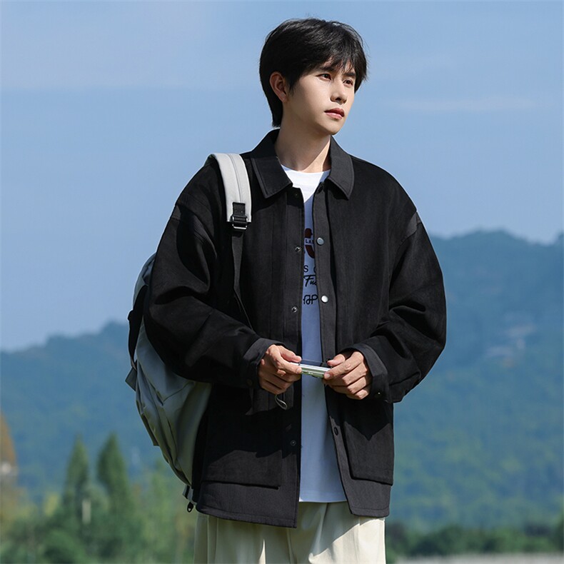 JK25028-P80秋季新款大码灯芯绒拼接夹克外套控138,男装夹克,星座109