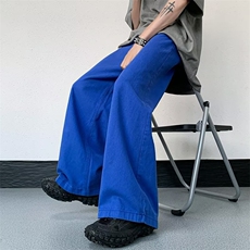 春夏季美式高街休闲运动裤男宽松直筒高腰卫裤百搭垂感拖地长裤子，男装休闲裤，星座716-2