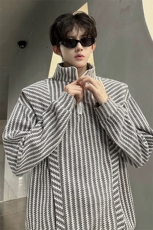 雪尼尔立领卫衣美式复古潮流打底设计重磅翻领外套卫衣常规P42，男装T恤，电商B319