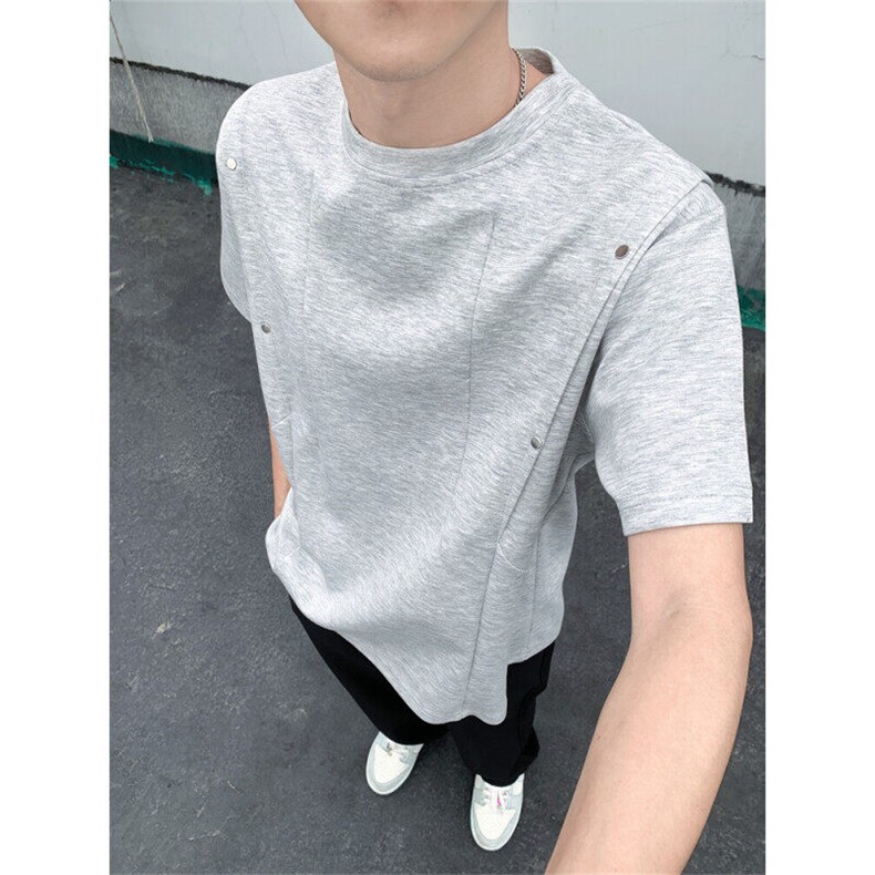 【现货自制】凉感纯色短袖T恤男夏季半拉链立领polo衫T06024P40,男装Polo衫,星座1004（原星座815-3）
