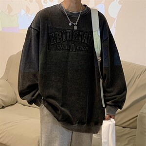 2025秋装新款 钢印 水洗做旧美式情侣卫衣大码外套G1023 P65 男图片