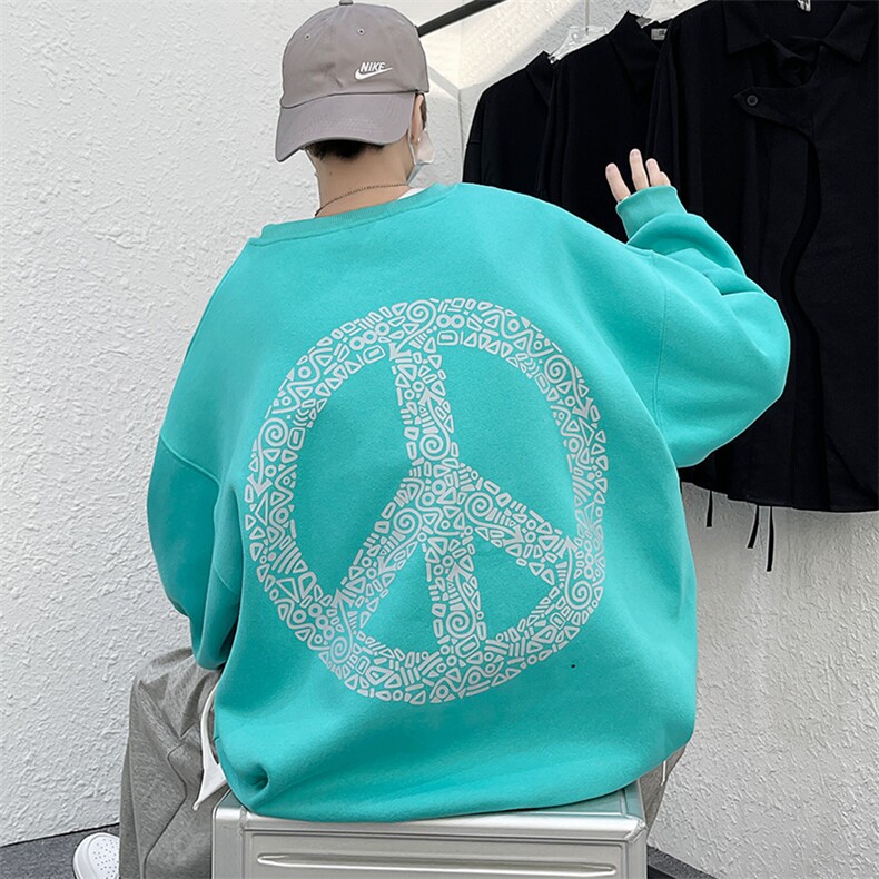 卫衣男潮ins秋季薄款圆领宽松套头上衣潮牌潮流百搭WY601P43控58，男装卫衣，星座517A-1