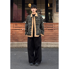 现货2026春季迷彩牛仔外套男复古拼色工装夹克-A1894TP60控108，男装工装外套，电商B241