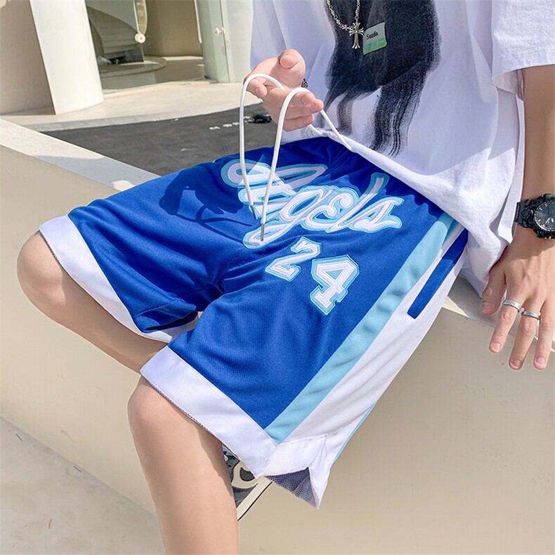 1贴布绣篮球短裤男拼接短裤女大码M-5XL科比短裤男DK7080P35控58，男装牛仔裤，星座226-2