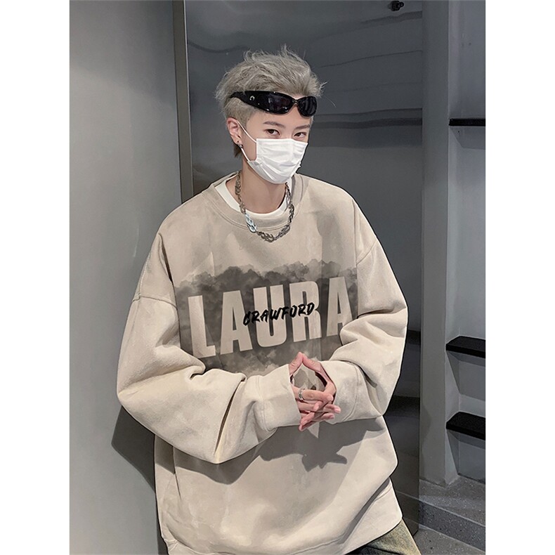 2025秋季男潮流休闲wyjp-4378卫衣圆领麂皮绒特p35控69,男装卫衣,星座605(原A050)
