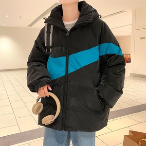 2024冬新款 港风夜景 个性连帽面包服棉衣外套男 G3015-P115控145图片